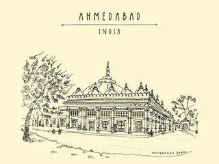Tomb of Sheikh Ganj Baksh in Sarkhej Roza near Ahmedabad, Gujarat, India © babayuka