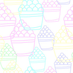 Seamless pattern with Easter eggs. White background
