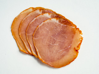 Sliced loin on white background