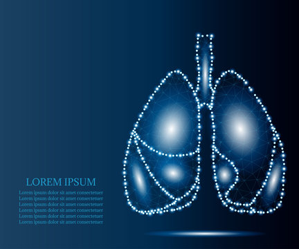 human lungs, polygon, blue stars 3