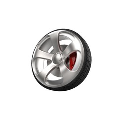 car wheels 3d rendering