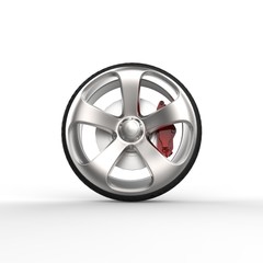 car wheels 3d rendering