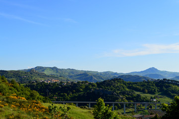 Fototapeta na wymiar Panorama of the Mountains Around Nicosia, Enna, Sicily, Italy