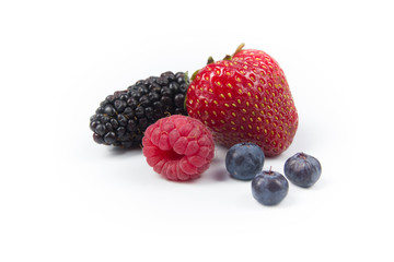 Fresh ripe berry in closeup on isolated white background. Berries