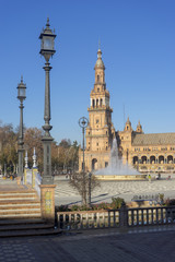 Fototapeta na wymiar plaza de España de Sevilla construida para la exposición iberoamericana de 1929