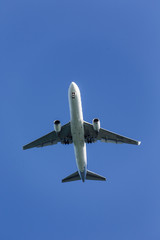 Commercial Jet in Blue Sky