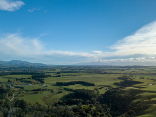 Fototapeta na wymiar Martinborough Aerial View Of Vineyard And Farmlands 