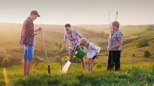 For several generations the family plants a tree in a picturesque place
