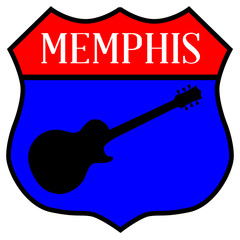 Memphis Guitar Highway Sign