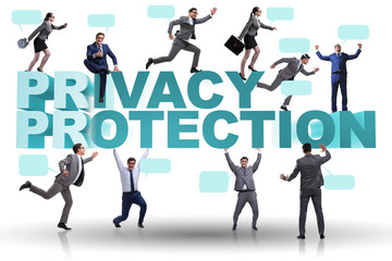 Data privacy protection concept with business people