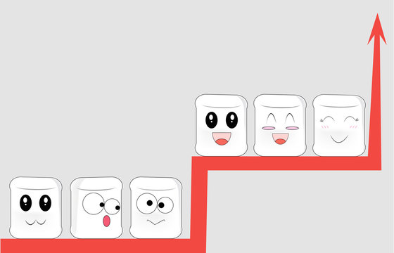 Cartoon Faces Sit On Different Red Branches Of The Same Graphic