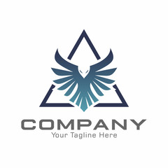 Fototapeta premium Eagle and Triangle Logo Vector Template