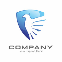 Eagle and Shield Logo Vector Template