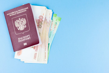 Foreign passport with money