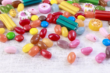 Colorful candies on the table
