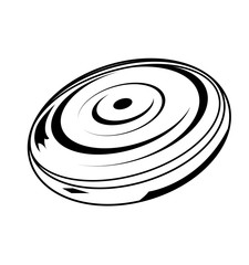 Black design of a frisbee - obrazy, fototapety, plakaty