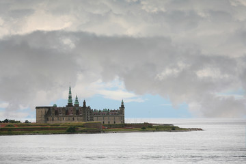 Kronborg Castle viewed from the ferry to Sweden