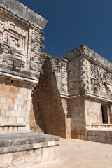Details of the maya puuc architecture style in the ruins of uxmal, mexico