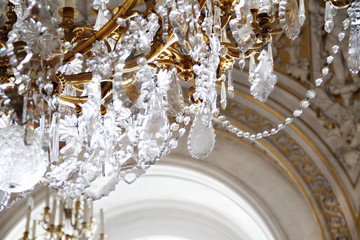 luxurious crystal chandelier in the palace