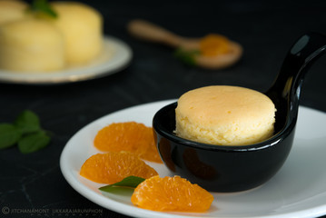 YuZu orange Japanese Cheese Cupcake.