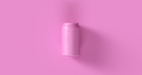 Pink Drinks Can 3d illustration