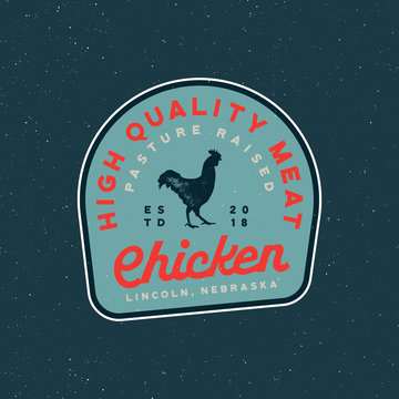 premium fresh chicken meat label. vector illustration