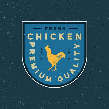 premium fresh chicken meat label. vector illustration