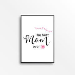 Happy Mother's Day - hand drawn calligraphy  phrases. Holiday lettering for card, poster