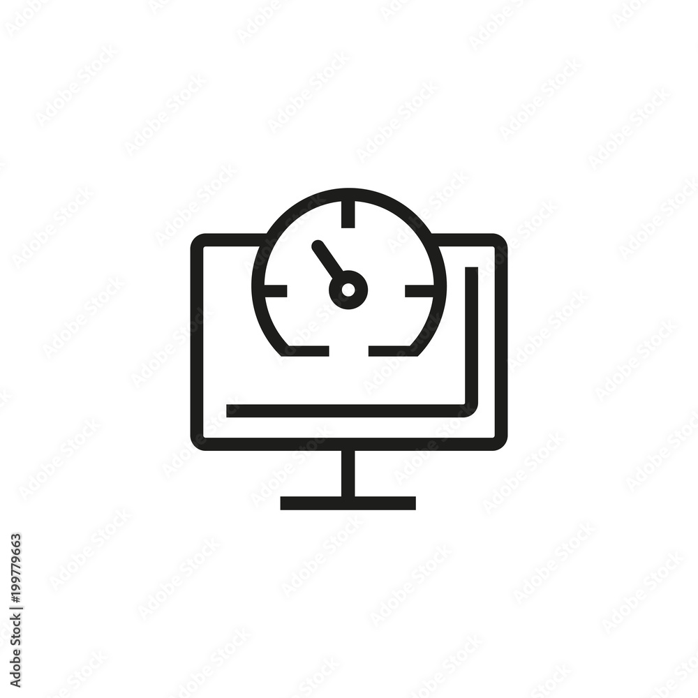 Poster computer monitor with clock icon