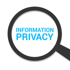 Security Concept: Magnifying Optical Glass With Words Information Privacy