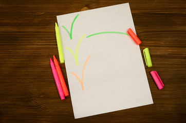 Blank page paper sheet on office or student desk table. Education background. wilh copy space. to do list. Goals.