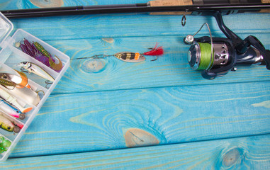 Fishing equipment. Spinning method. A place for an inscription.