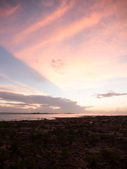 Tropical sunset over ocean