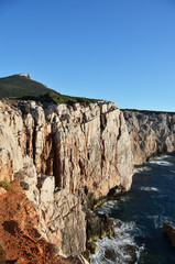 Fototapeta na wymiar cala barca cliffs at alghero, sardinia, italy
