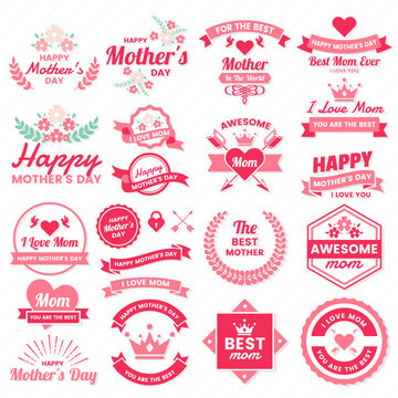 Mother Day Vector label for banner