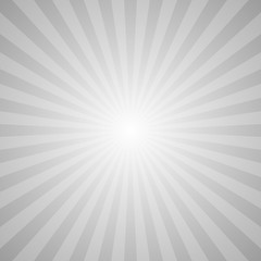 Retro abstract sun ray background - grey vector graphic design with radial rays