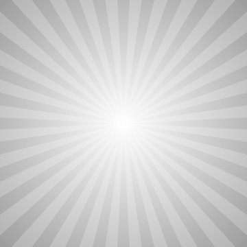 Retro Abstract Sun Ray Background - Grey Vector Graphic Design With Radial Rays