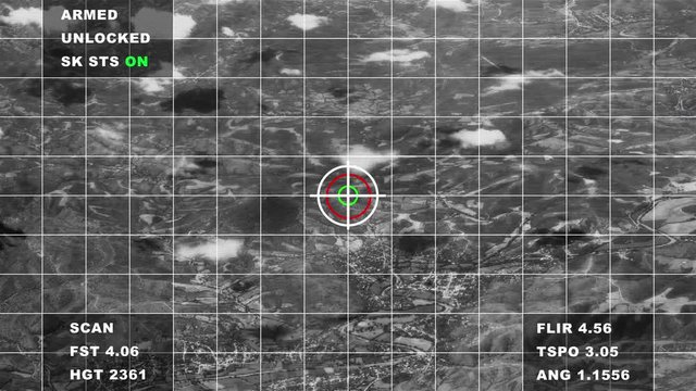 4K Military Surveillance Aerial Cinematic 3D Animation