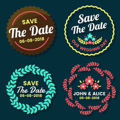 Wedding Retro Vintage Vector Label