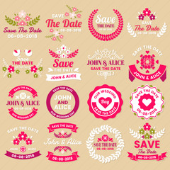 Naklejka premium Wedding Retro Vintage Vector Label
