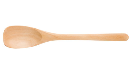 wooden spoon isolated on white background, clipping path, full depth of field