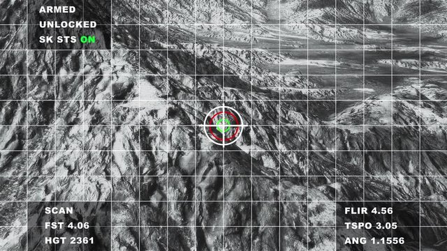 4K Military Surveillance in Arid Mountains Aerial Cinematic 3D Animation