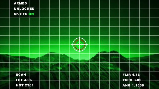 4K Military Surveillance in Mountains Aerial Cinematic 3D Animation.