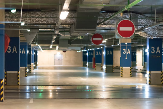 Deserted Underground Concrete Car Park