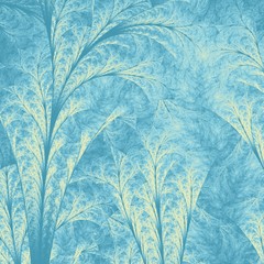 Organische Formen wie Bäume im Winter- Eisblau