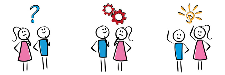 Mann und Frau entwickeln eine Idee