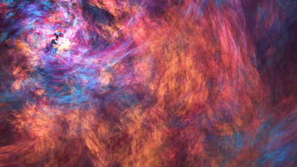 Obraz na płótnie Canvas Abstract painted texture. Chaotic orange, blue and violet strokes. Fractal background. Fantasy digital art. 3D rendering.