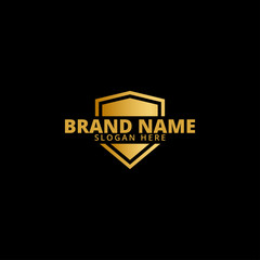 Gold luxury shield logo icon template