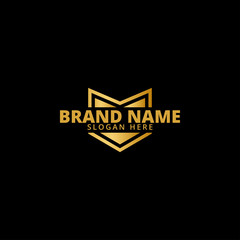 Gold luxury shield logo icon template