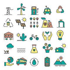 Energy and Ecology Icon set